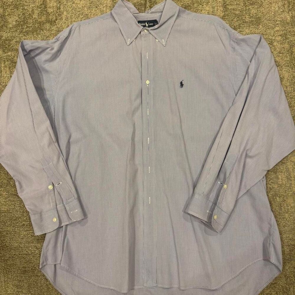 Polo Ralph LaurenMens XXL Gingham Check Button Down Long Sleeve 100% Cotton